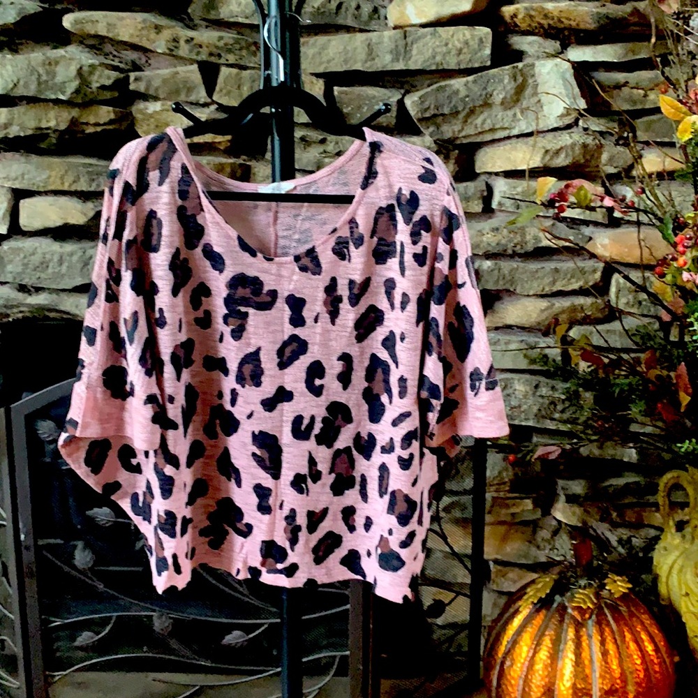 Pink Leopard Print Top
